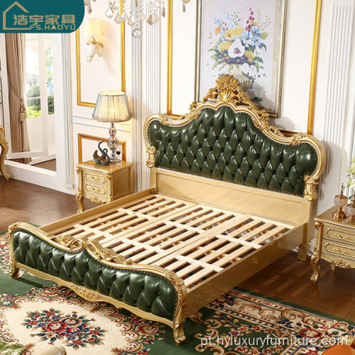 Royal luxuosas camas king size de couro genuíno italiano